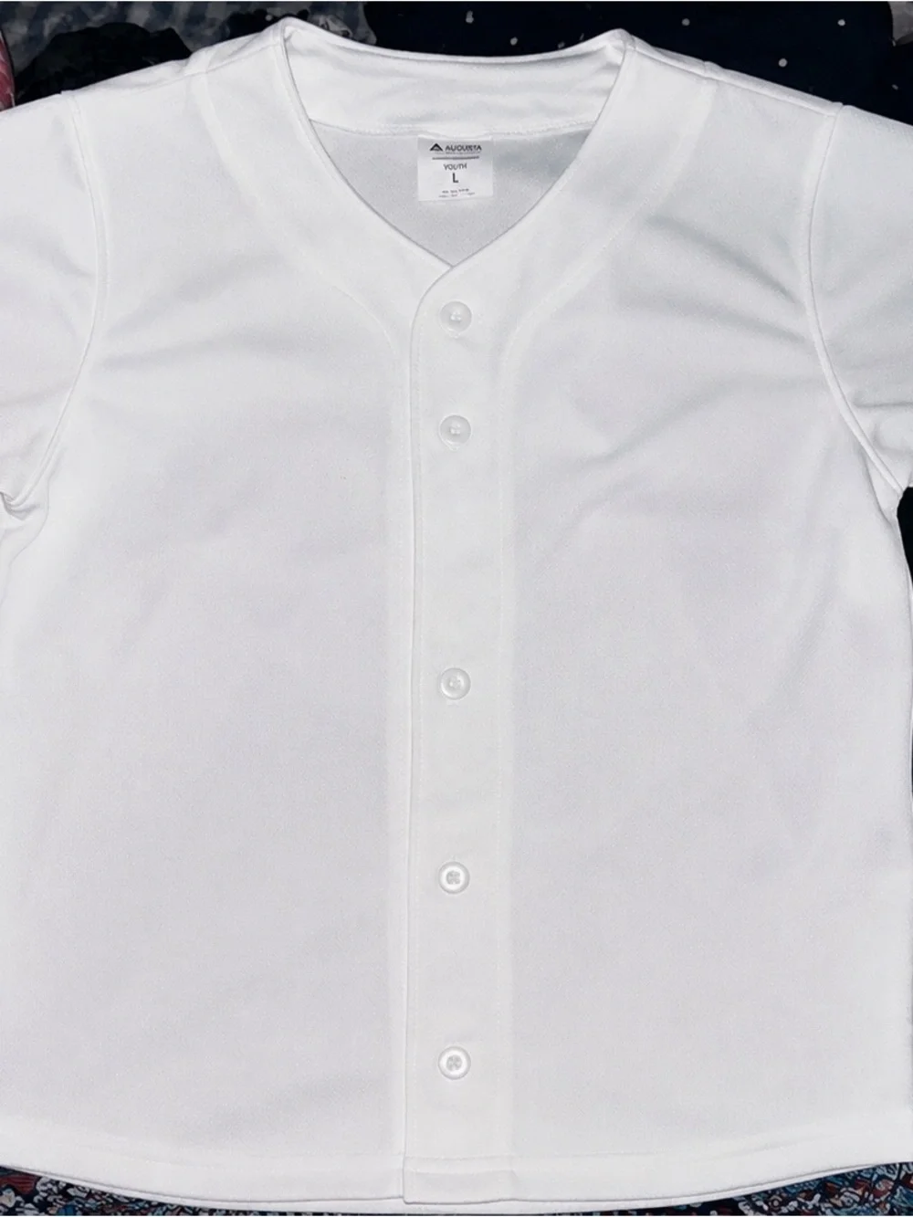Youth Athletic Softball Or BaseBall White Button-Front Jersey Unisex-